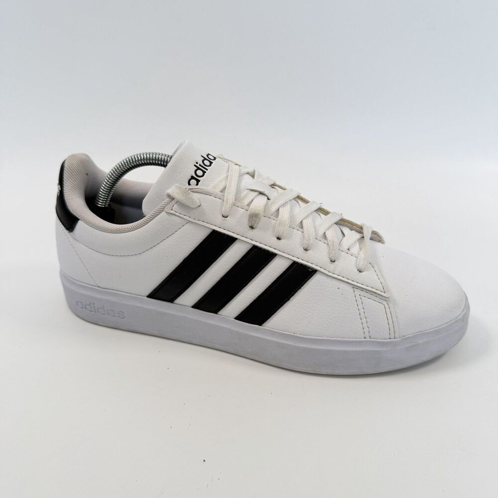 Adidas Cloudfoam Leather Sneaker Mens Shoes HWI 28Y001 White Black Size 9.5